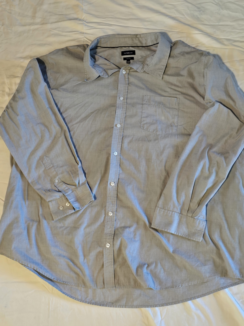 croft & barrow Men's Light Gray Button-Down Dress Shirt
